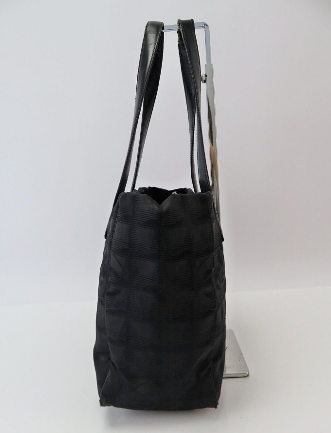 CHANEL Black Nylon and Leather Tote Bag, Purse #59403 - Image 4