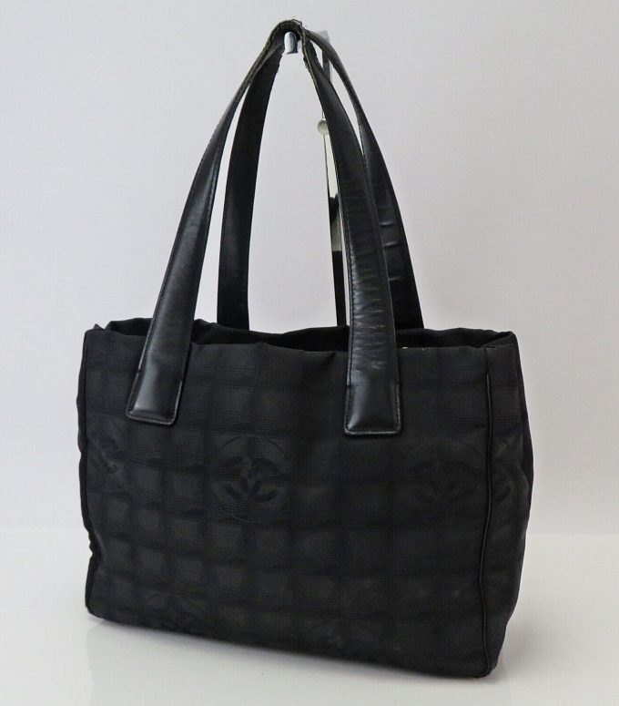 CHANEL Black Nylon and Leather Tote Bag, Purse #59403