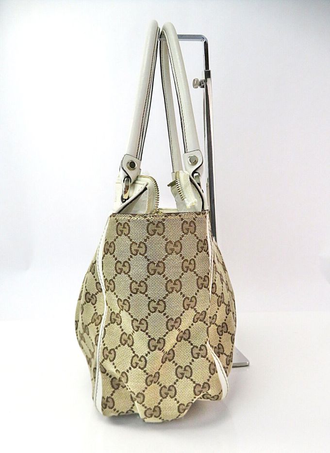 GUCCI Brown GG Canvas Leather Abbey Tote Bag #59687 - Image 5