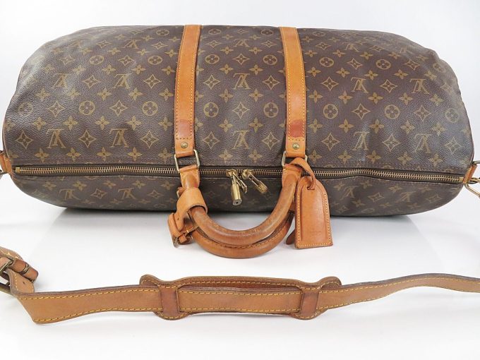 LOUIS VUITTON Monogram Canvas Duffel Bag - Keepall Bandouliere 60 #59667 - Image 8