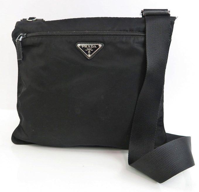 PRADA Black Nylon Shoulder Crossbody Bag Purse - #59480 - Image 2