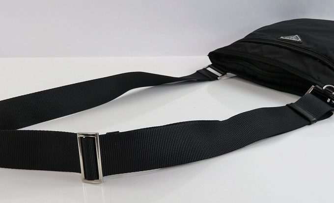 PRADA Black Nylon Shoulder Crossbody Bag Purse - #59480 - Image 9