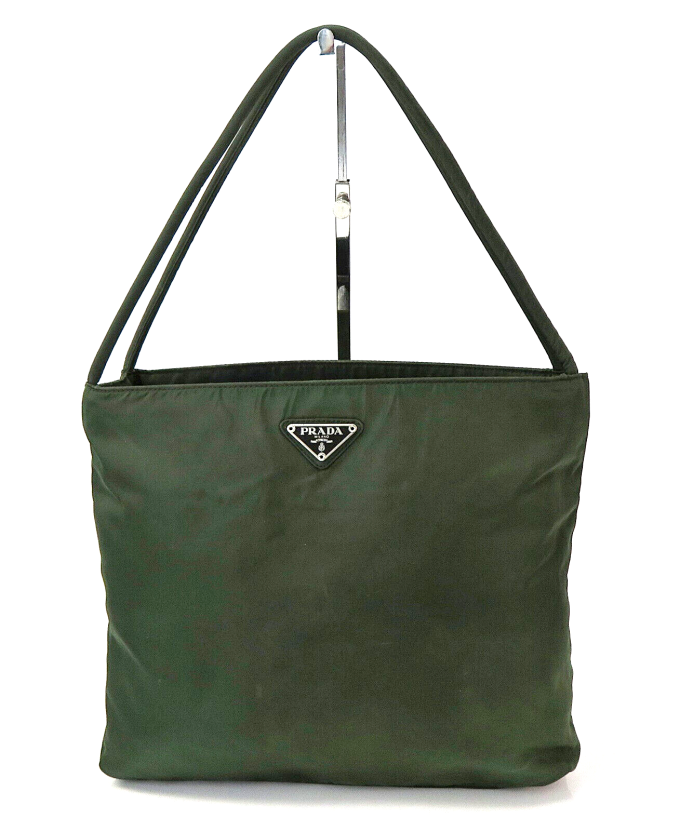 PRADA Green Nylon Tote Bag Purse #59693 - Image 2