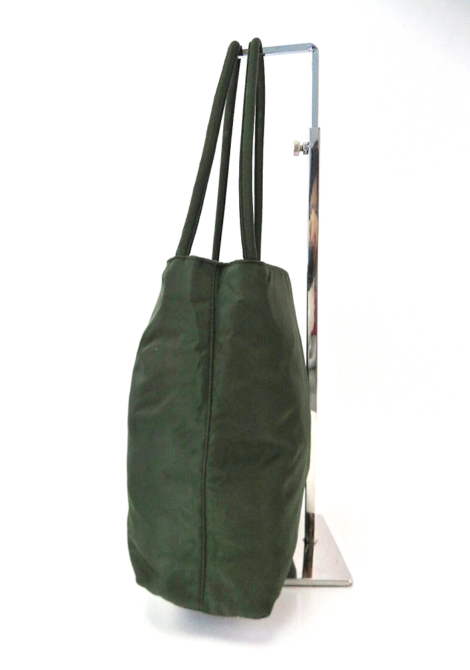 PRADA Green Nylon Tote Bag Purse #59693 - Image 5