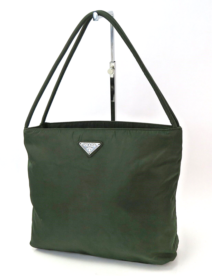 PRADA Green Nylon Tote Bag Purse #59693